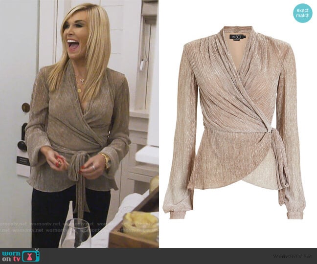 Ombre Lurex Wrap Top by PatBO worn by Tinsley Mortimer on The Real Housewives of New York City