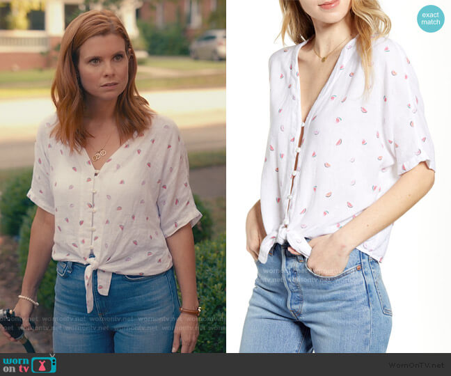 Thea Top in Watermelons by Rails worn by Maddie Townsend (JoAnna Garcia Swisher) on Sweet Magnolias