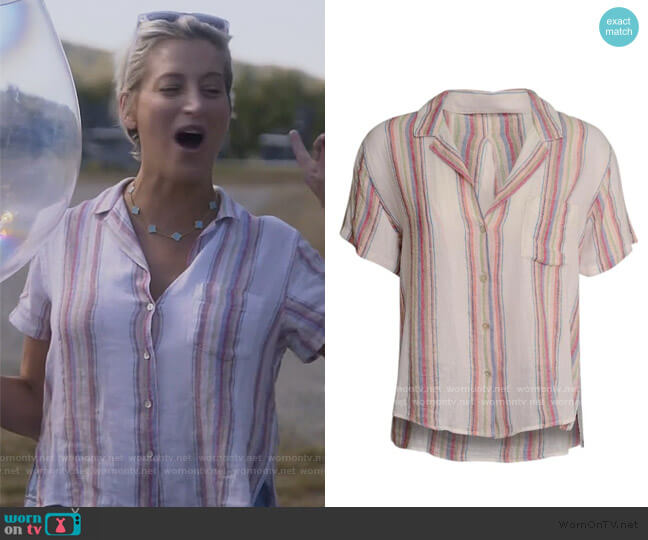 Zuma Top in Havana Stripe by Rails worn by Dorinda Medley  on The Real Housewives of New York City