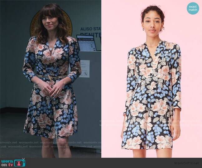 Blush Rose Swirl Dress by Rebecca Taylor worn by Judy Hale (Linda Cardellini) on Dead to Me