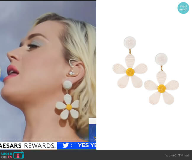 Daisy Drop Earrings by Rebecca de Ravenel worn by Katy Perry on GMA