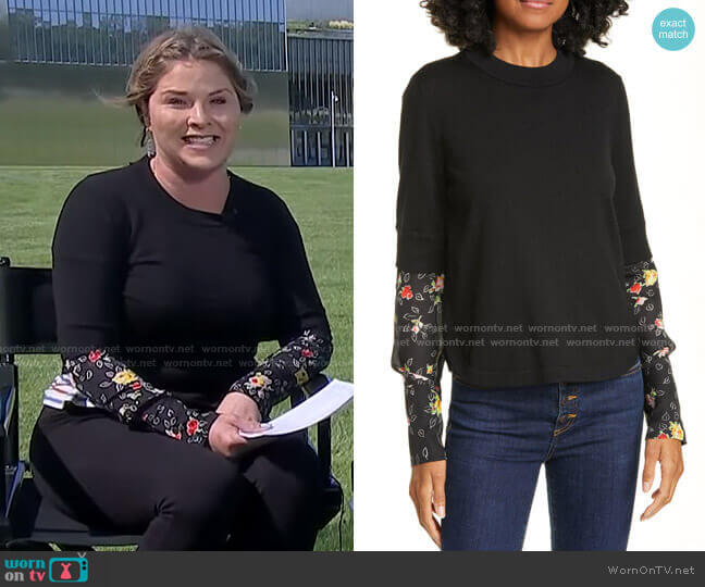 Roscoe Mixed Media Sweater by Veronica Beard worn by Jenna Bush Hager on Today