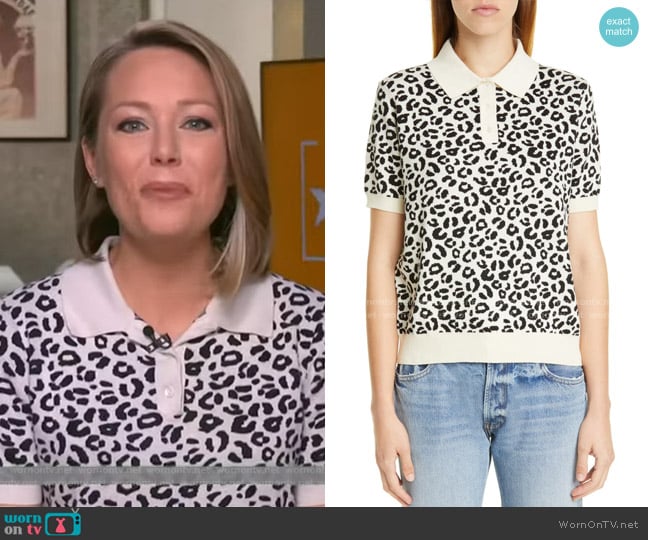 Snow Short Sleeve Polo Sweater by Sandy Liang worn by Dylan Dreyer on Today