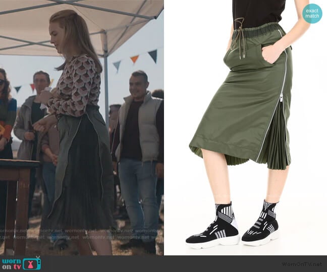 Drawstring Midi Skirt by Sacai worn by Villanelle (Jodie Comer) on Killing Eve