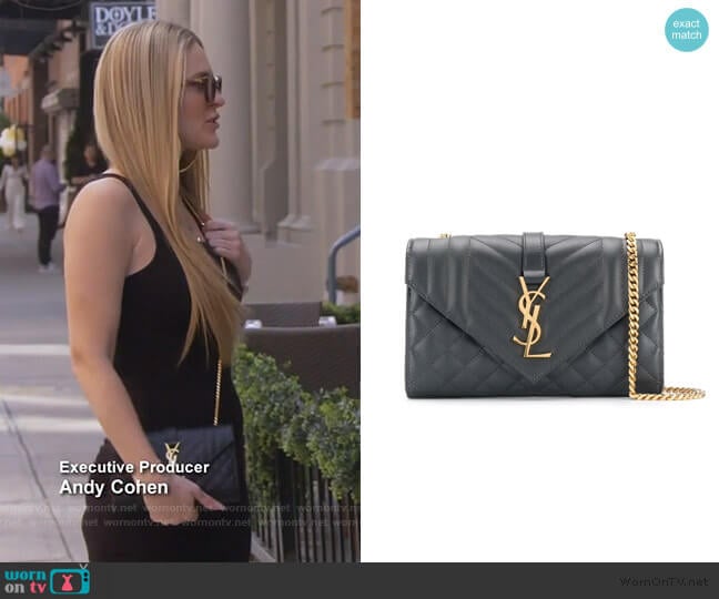 Quilted Envelope Bag by Saint Laurent worn by Leah McSweeney on The Real Housewives of New York City