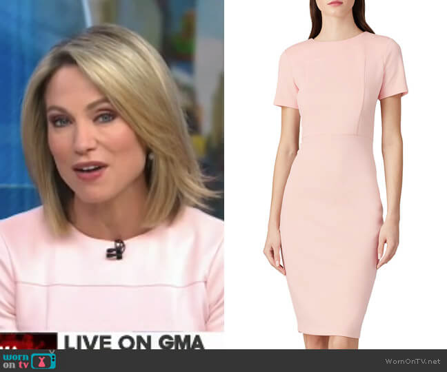 Scuba Sheath Dress by Alexia Admor worn by Amy Robach on Good Morning America