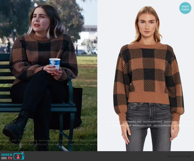 Annie’s brown check sweater on Good Girls