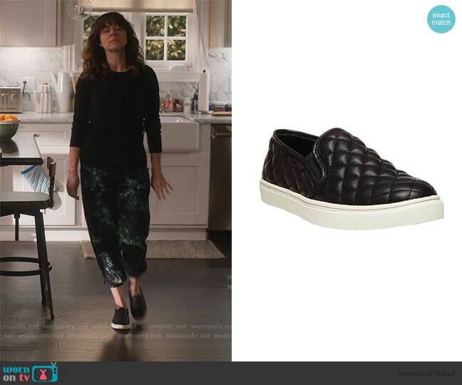 Ecentrcq Quilted Slip-on Sneaker by Steve Madden worn by Judy Hale (Linda Cardellini) on Dead to Me