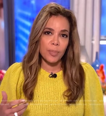 Sunny’s yellow short sleeve sweater on The View