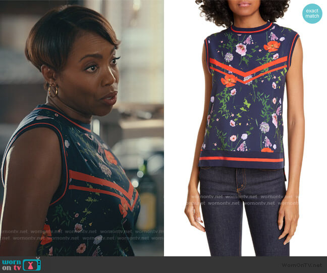 Hedgerow Ribbed Trim Top by Ted Baker worn by Helen Decatur (Heather Headley) on Sweet Magnolias