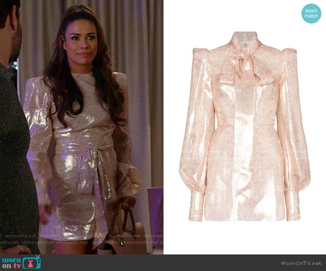 Mayhem Floral Print Mini Dress by The Vampire's Wife worn by Cristal Jennings (Daniella Alonso) on Dynasty