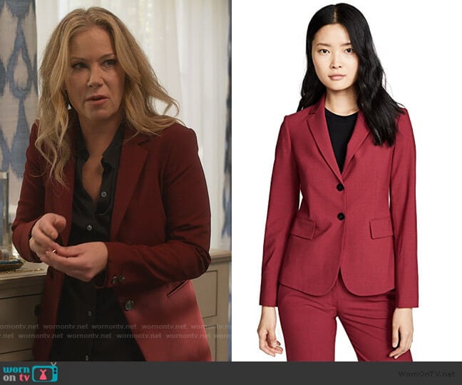 Carissa Blazer by Theory worn by Jen Harding (Christina Applegate) on Dead to Me