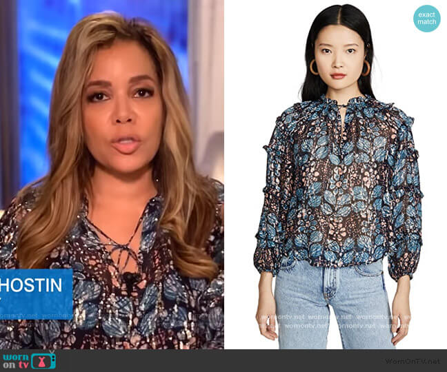 Roma Blouse by Ulla Johnson worn by Sunny Hostin on The View