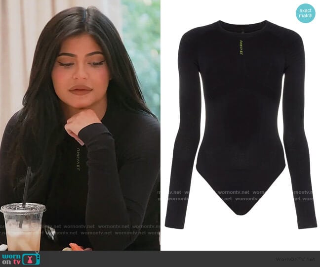 Logo Print Bodysuit by Unravel Project worn by Kylie Jenner on Keeping Up with the Kardashians