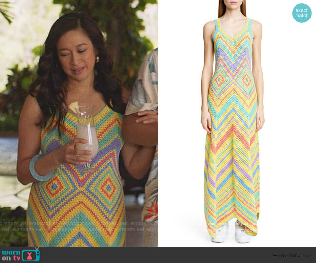 WornOnTV: Lydia’s rainbow crochet maxi dress on Insecure | Clothes and ...