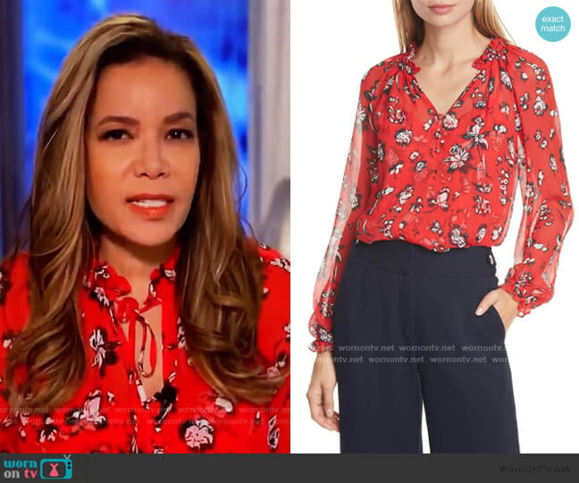 Antonette Floral Silk Blouse by Veronica Beard worn by Sunny Hostin on The View