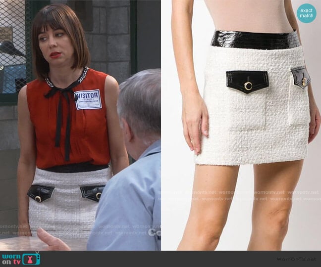 Tweed a-line Skirt by Veronica Beard worn by Elizabeth (Natasha Leggero) on Broke