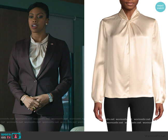 Knot Silk Top by Vince worn by Kate Sacker (Condola Rashad) on Billions