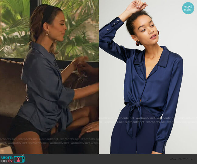 Tie-Front Blouse by Wilfred worn by Noa Hamilton (Nathalie Kelley) on The Baker and the Beauty