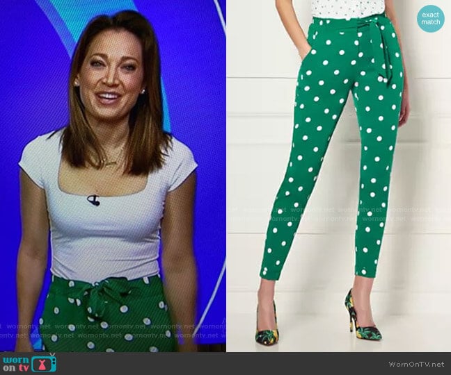 Zoey Pants - Eva Mendes Collection by New York & Company worn by Ginger Zee on Good Morning America