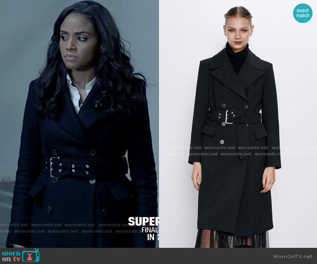 Zara Belted Double-Breasted Coat worn by Sophie Moore (Meagan Tandy) on Batwoman