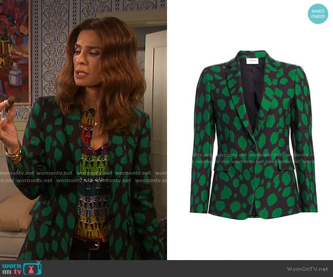 Leo-Print Wool Jersey Blazer by Akris punto worn by Hope Williams (Kristian Alfonso) on Days of our Lives