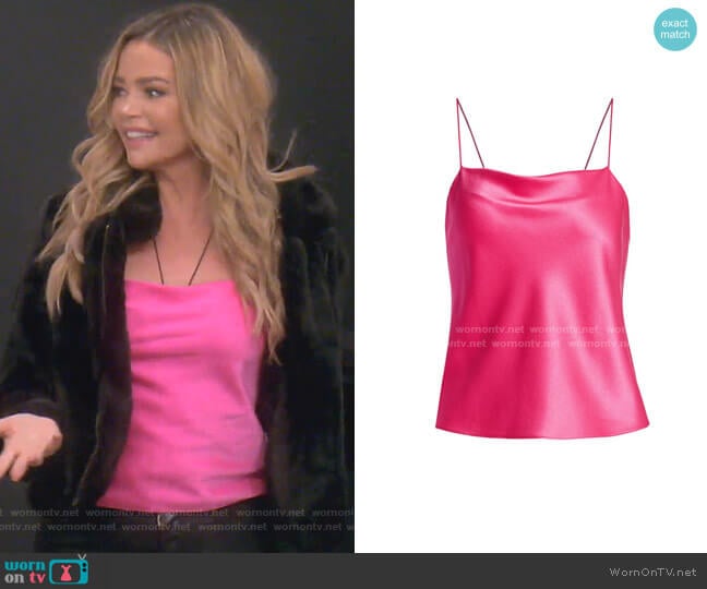 Harmon Drapey Slip Camisole by Alice + Olivia worn by Denise Richards on The Real Housewives of Beverly Hills