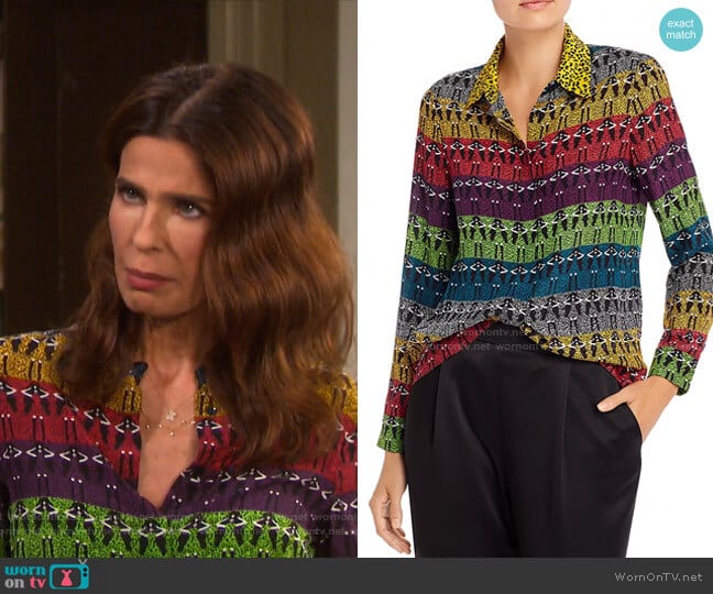 Willow Blouse by Alice + Olivia worn by Hope Williams (Kristian Alfonso) on Days of our Lives