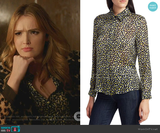 Willa Print Blouse by Alice + Olivia worn by Kirby Anders (Maddison Brown) on Dynasty