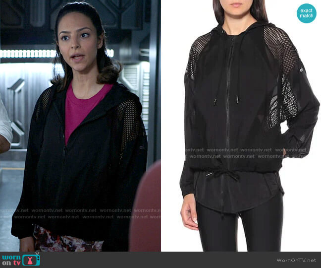 Feature jacket by Alo Yoga worn by Zari Tomaz (Tala Ashe) on Legends of Tomorrow