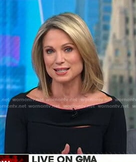 Amy’s black cutout top on Good Morning America