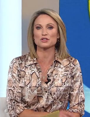 Amy's snake print shirtdress on Good Morning America