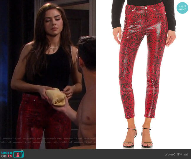 Vegan Leather Firehouse Pant by BlankNYC worn by Ciara Brady (Victoria Konefal) on Days of our Lives