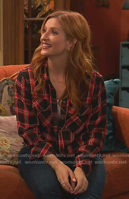 WornOnTV: Chelsea's black and red plaid button down shirt on