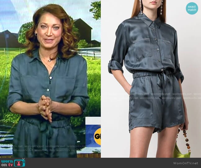 Giles Romper by Cinq a Sept worn by Ginger Zee on Good Morning America