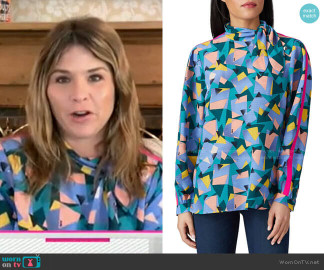 Geo Print Blouse by Coach worn by Jenna Bush Hager on Today