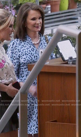 Dale Mercer’s blue leopard print dress on The Real Housewives of New York City