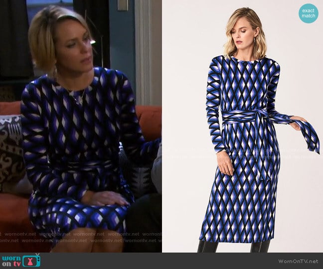 Gabel Merino Wool Belted Dress by Diane von Furstenberg worn by Nicole Walker (Arianne Zucker) on Days of our Lives