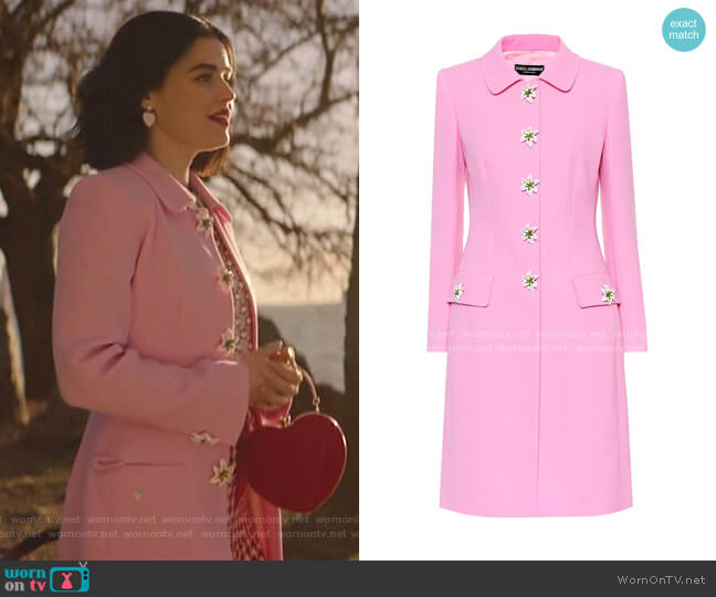 Katy’s pink floral button coat on Katy Keene