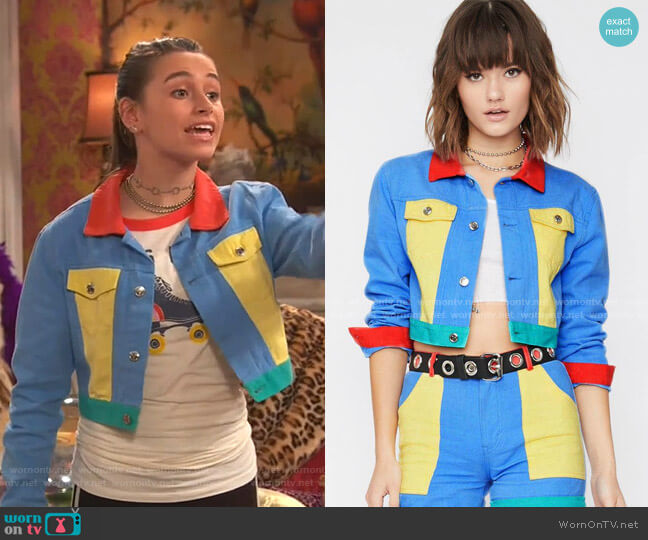 Primary Instincts Colorblock Jacket by Current Mood at Dolls Kill worn by Tess O'Malley (Sky Katz) on Ravens Home