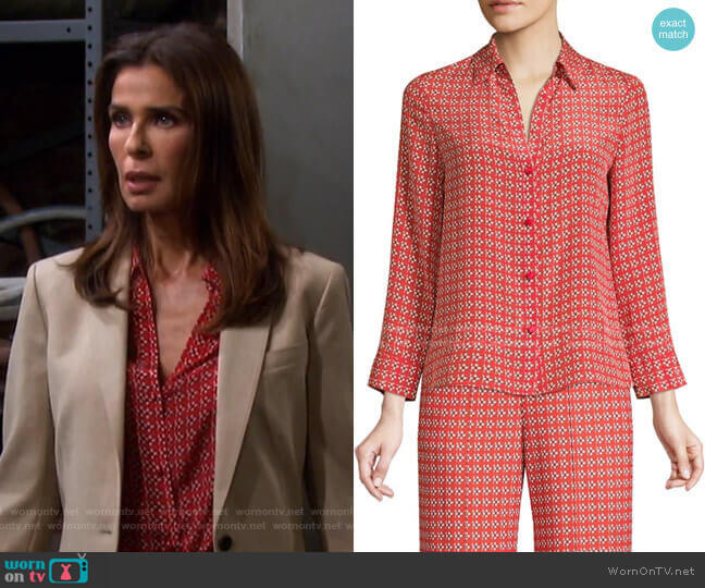 Eloise Blouse by Alice + Olivia worn by Hope Williams (Kristian Alfonso) on Days of our Lives