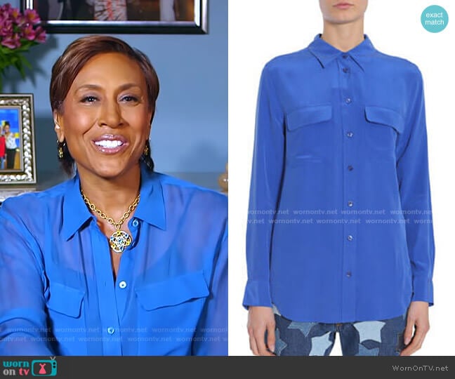 Silk Shirt by Equipment worn by Robin Roberts on Good Morning America