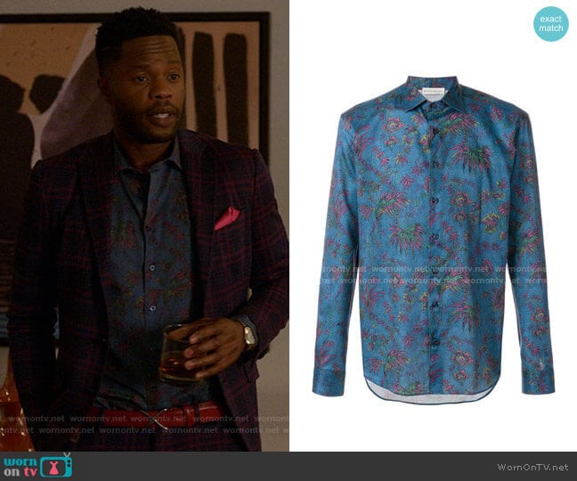 Floral Shirt by Etro worn by Jeff Colby (Sam Adegoke) on Dynasty