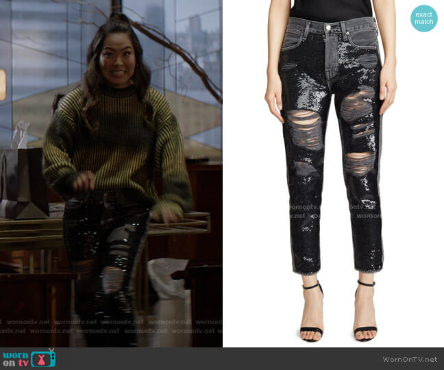 Sequin Jeans by Frame worn by Mary Hamilton (Nicole Kang) on Batwoman