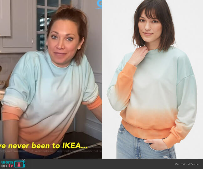 Tie-Dye Cropped Sweatshirt in French Terry by Gap worn by Ginger Zee on Good Morning America