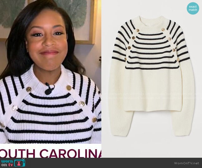 Ribbed Jumper by H&M worn by Sheinelle Jones on Today