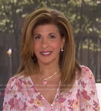 Hoda’s pink floral blouse on Today