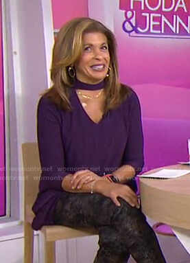 Hoda’s purple choker neck top on Today