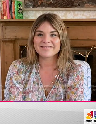 Jenna’s floral print tie neck blouse on Today