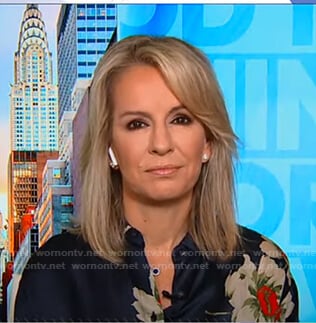 Dr. Jennifer Ashton’s navy floral blouse on Good Morning America